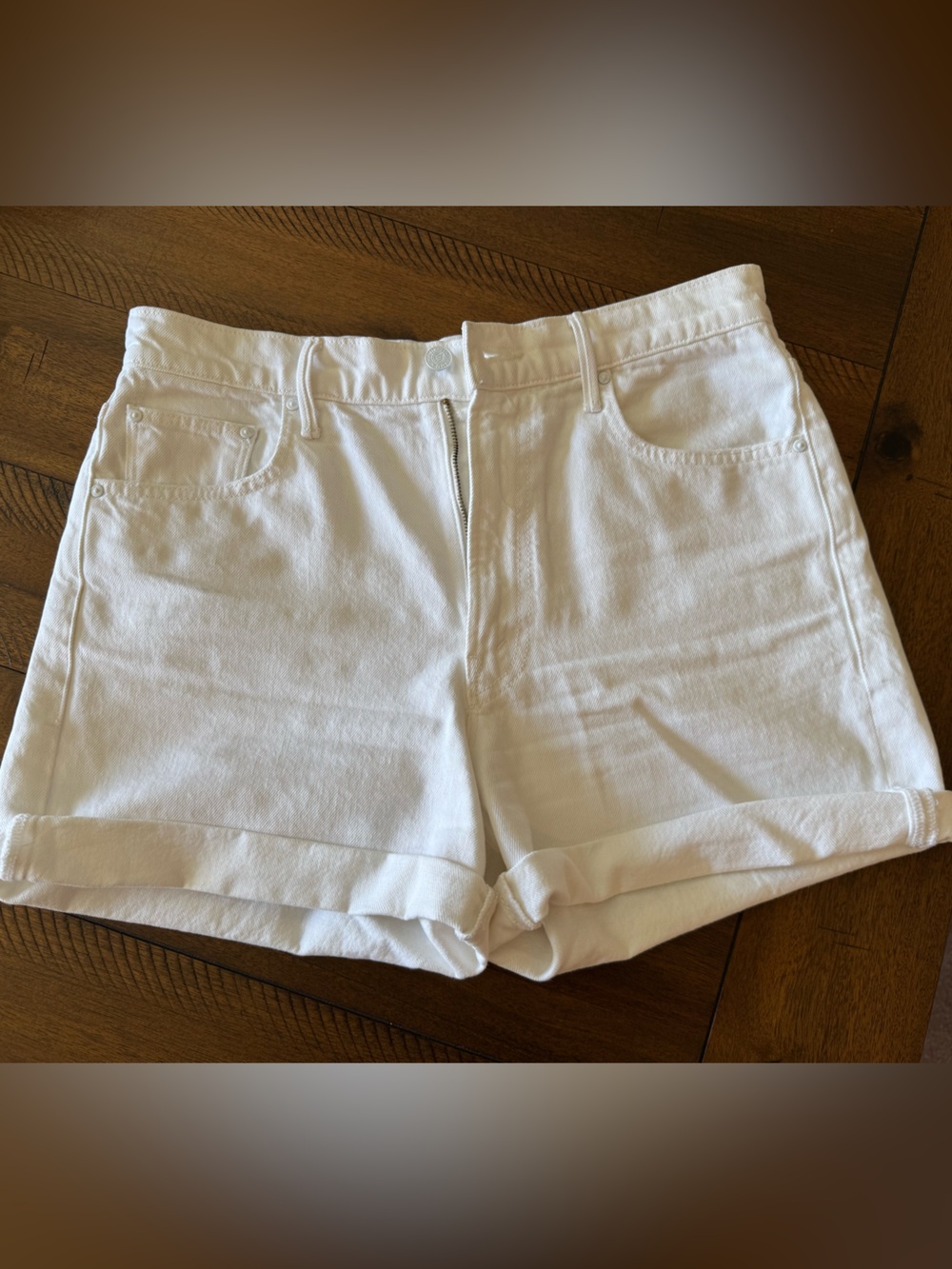 MOTHER White  Denim Shorts